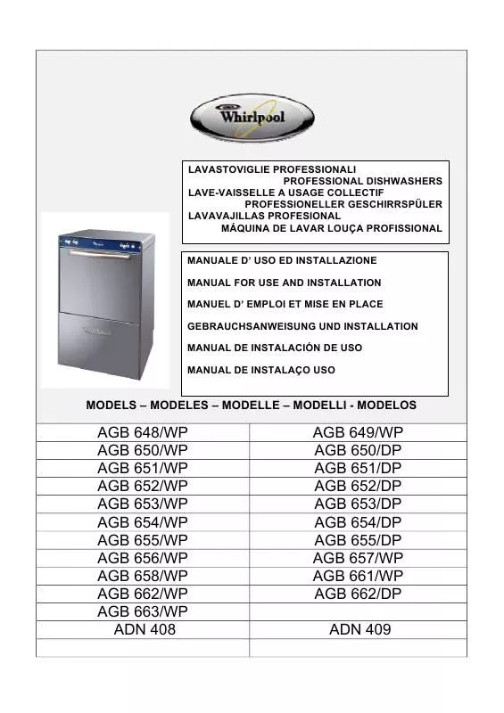 Mode d'emploi WHIRLPOOL AGB 648/WP