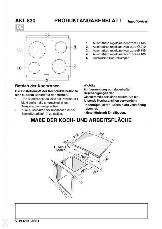 Mode d'emploi WHIRLPOOL AKL 830/NE