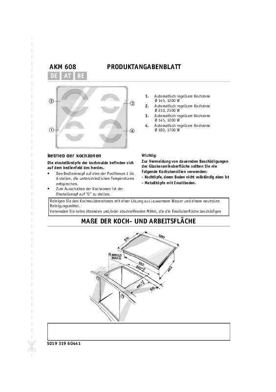 Mode d'emploi WHIRLPOOL AKM 608 IX/01