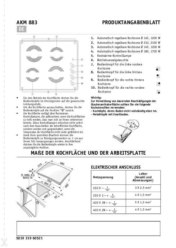 Mode d'emploi WHIRLPOOL AKM 883/IX