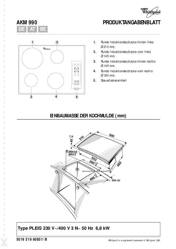 Mode d'emploi WHIRLPOOL AKM 990/IX