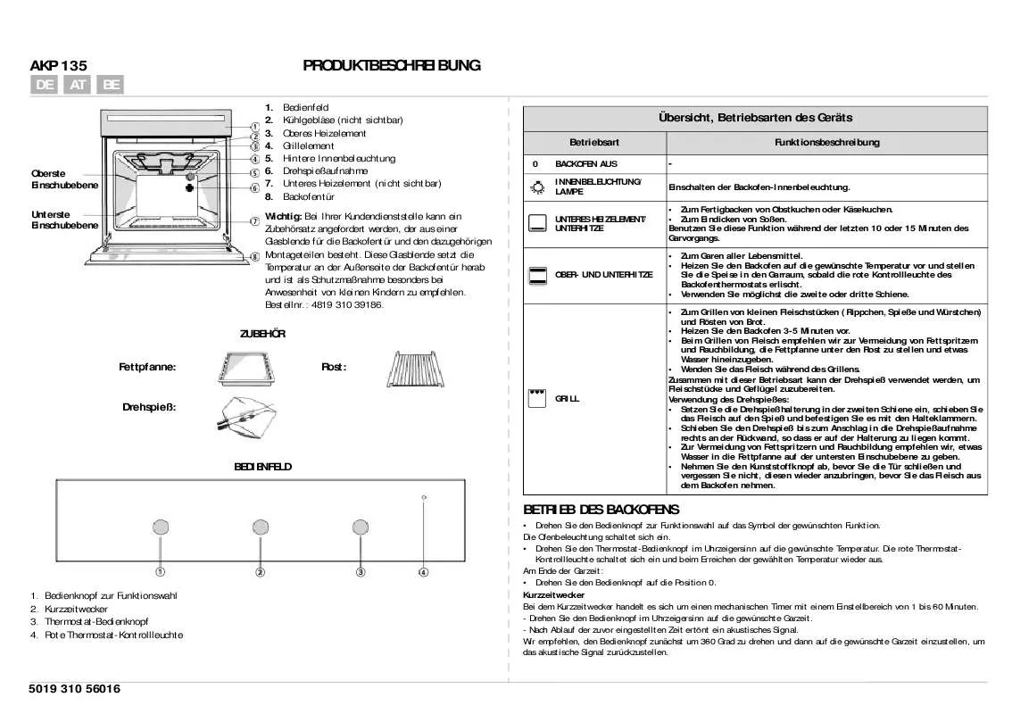 Mode d'emploi WHIRLPOOL AKP 135 NB