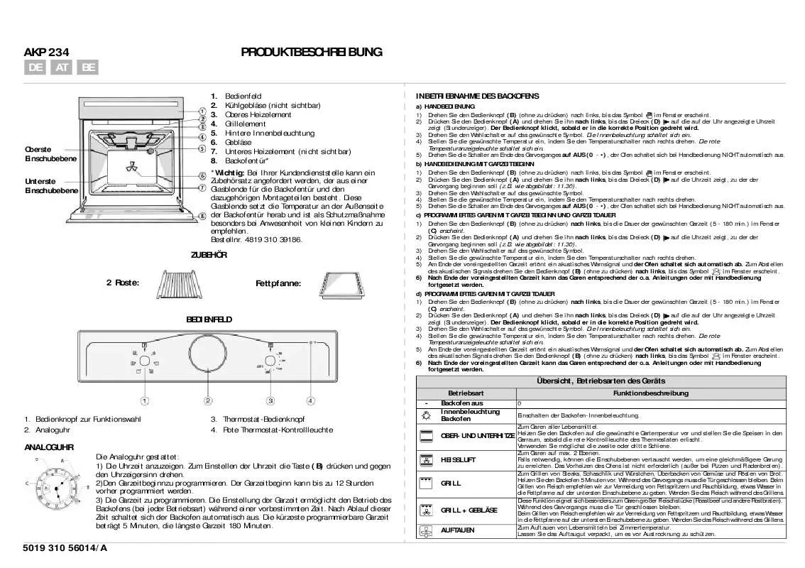 Mode d'emploi WHIRLPOOL AKP 234/01 IX