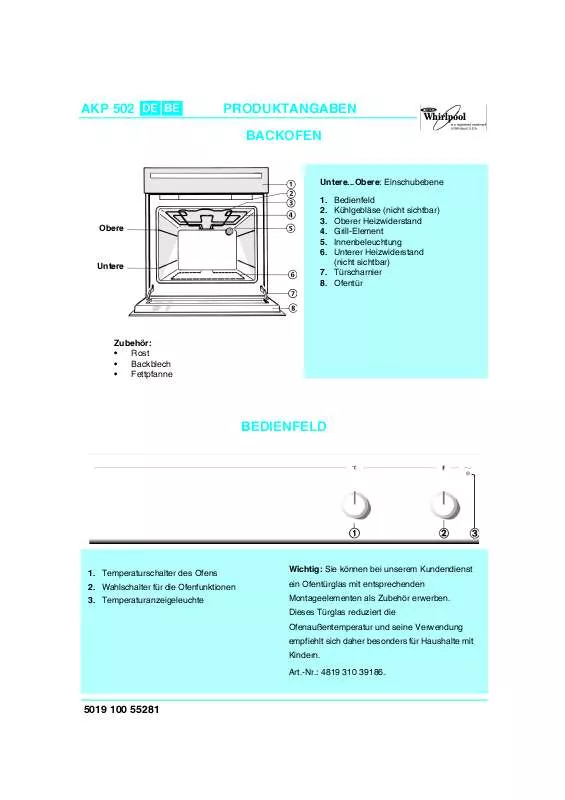 Mode d'emploi WHIRLPOOL AKP 502 NB