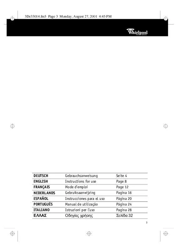 Mode d'emploi WHIRLPOOL AKR 400NB