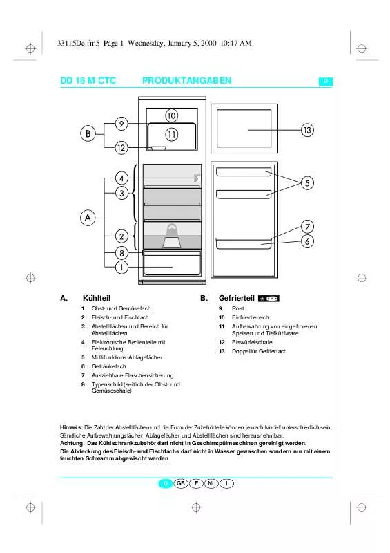 Mode d'emploi WHIRLPOOL ART 360/3