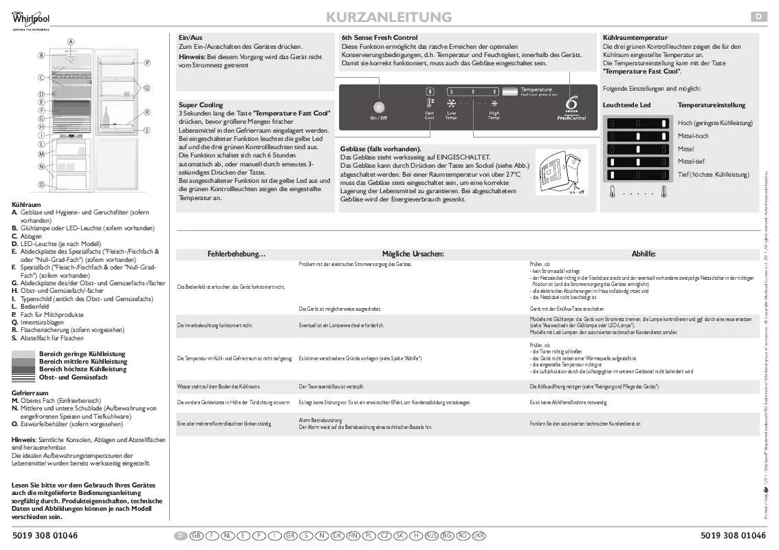 Mode d'emploi WHIRLPOOL ART 859/A