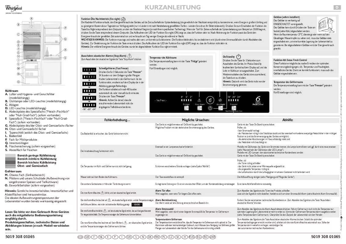 Mode d'emploi WHIRLPOOL ART 963/A /NF