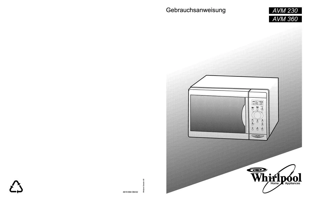 Mode d'emploi WHIRLPOOL AVM 230