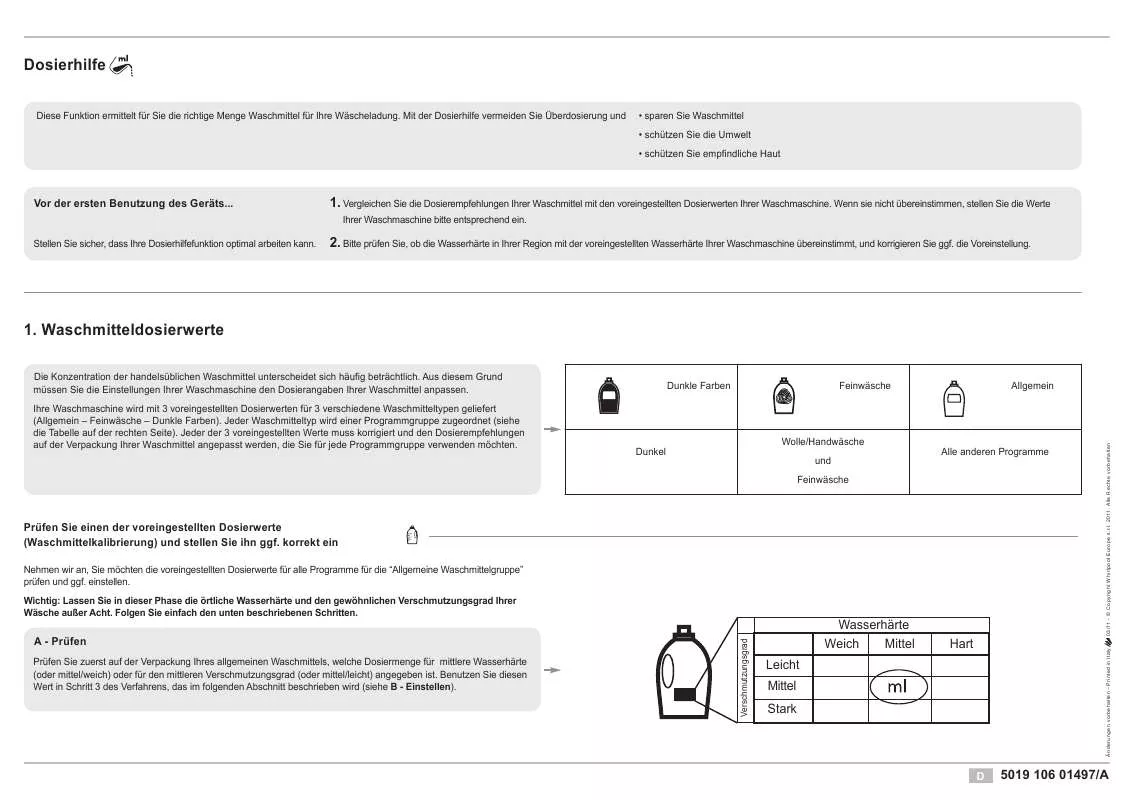 Mode d'emploi WHIRLPOOL AWO 9587 GREEN