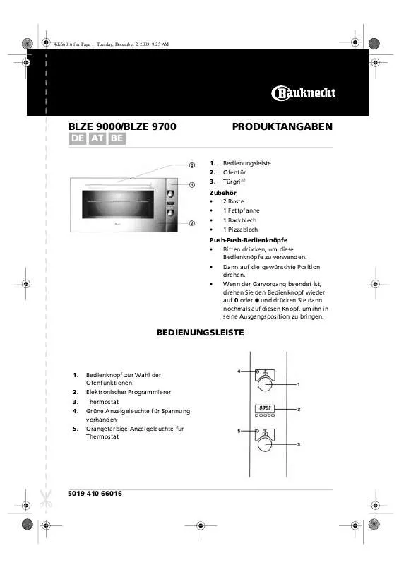 Mode d'emploi WHIRLPOOL BLZE 9700 IN