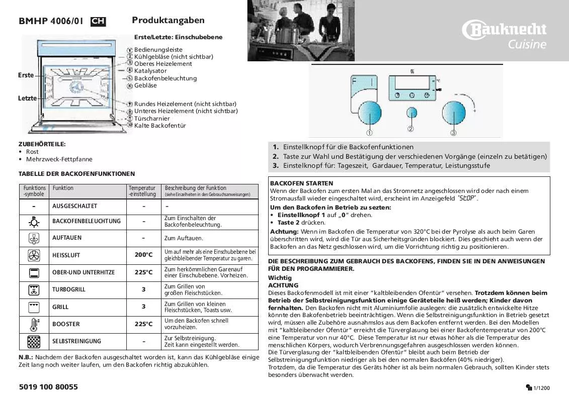 Mode d'emploi WHIRLPOOL BMHP 4006 WS