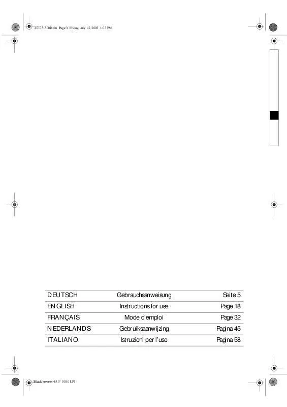 Mode d'emploi WHIRLPOOL BREMEN 1300