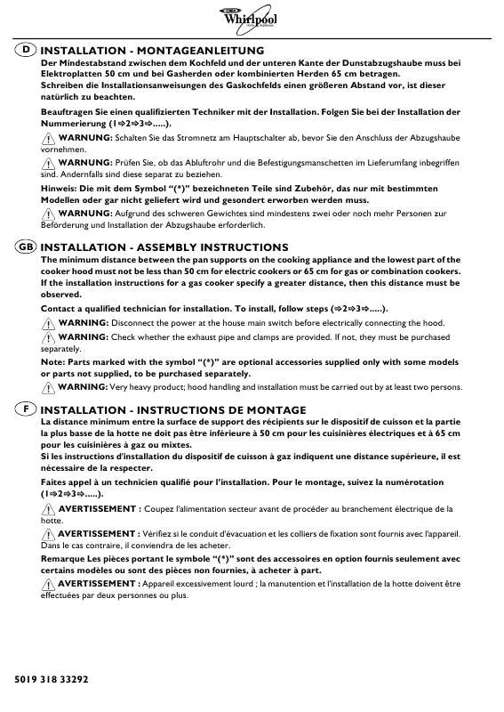 Mode d'emploi WHIRLPOOL DDB 3660/2