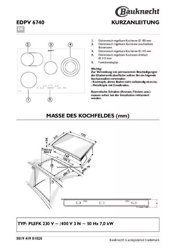 Mode d'emploi WHIRLPOOL EDPV 6740 IN