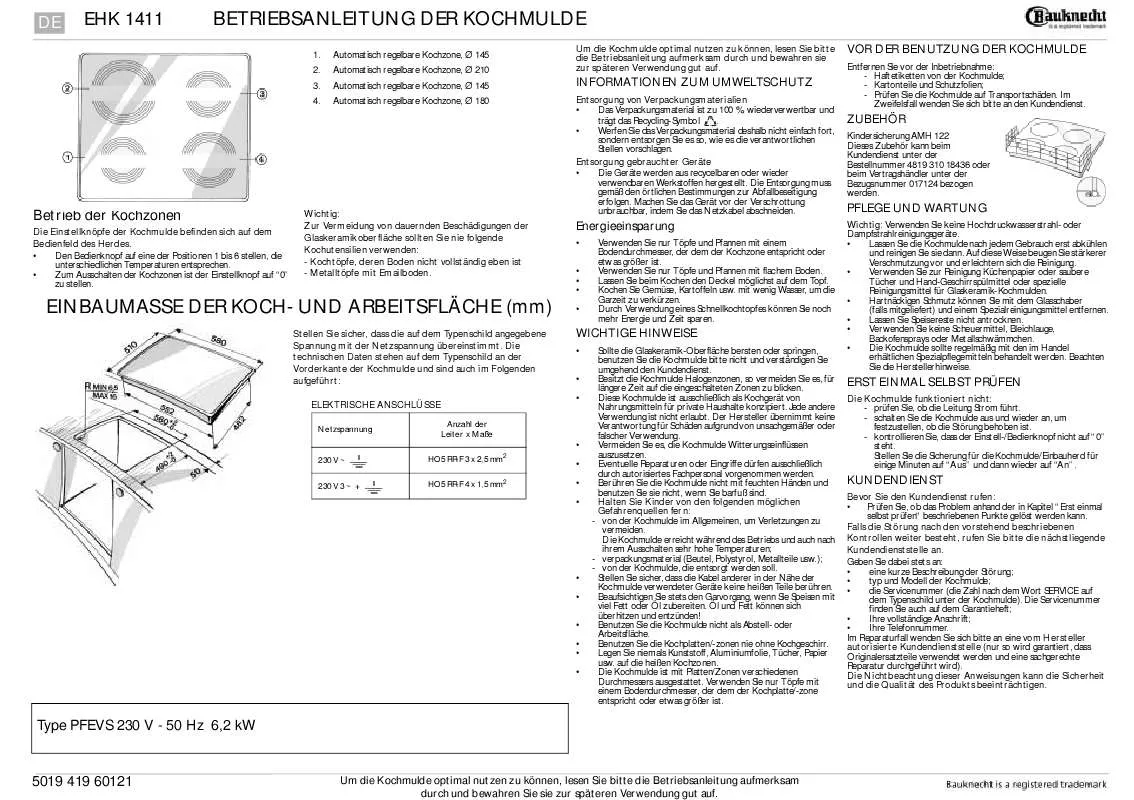 Mode d'emploi WHIRLPOOL EHK 1411/01