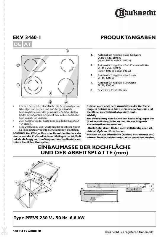 Mode d'emploi WHIRLPOOL EKV 3460-1 SW