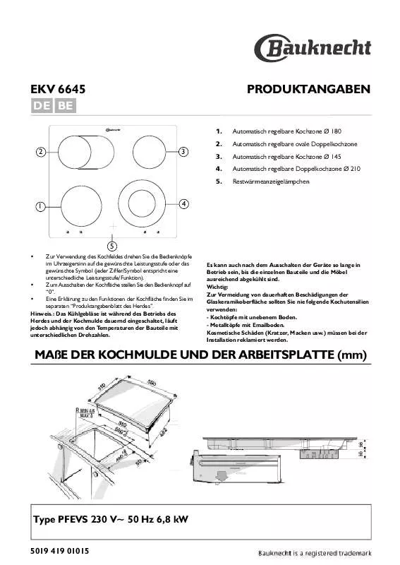 Mode d'emploi WHIRLPOOL EKV 6645 NE