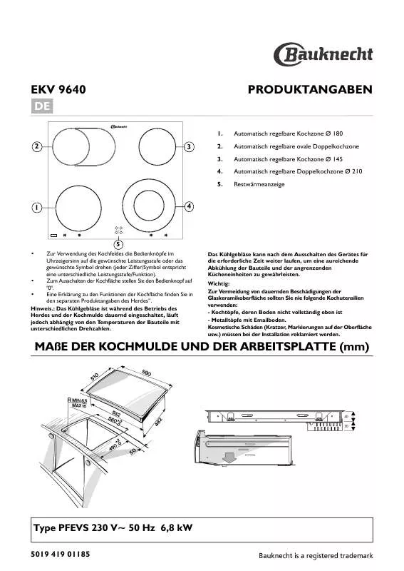 Mode d'emploi WHIRLPOOL EKV 9640 IN