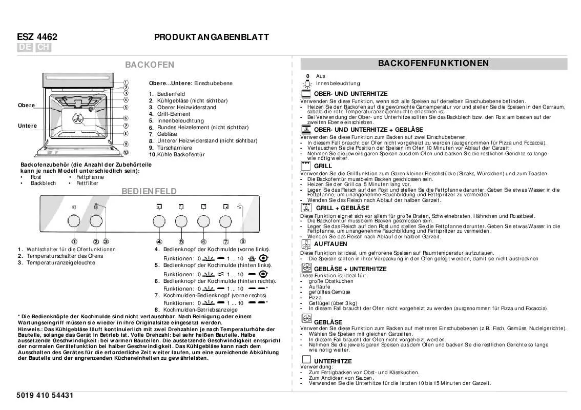 Mode d'emploi WHIRLPOOL ESZ 4462 IN