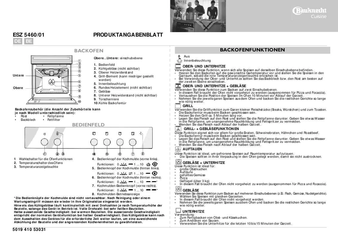 Mode d'emploi WHIRLPOOL ESZ 5460/01 AL