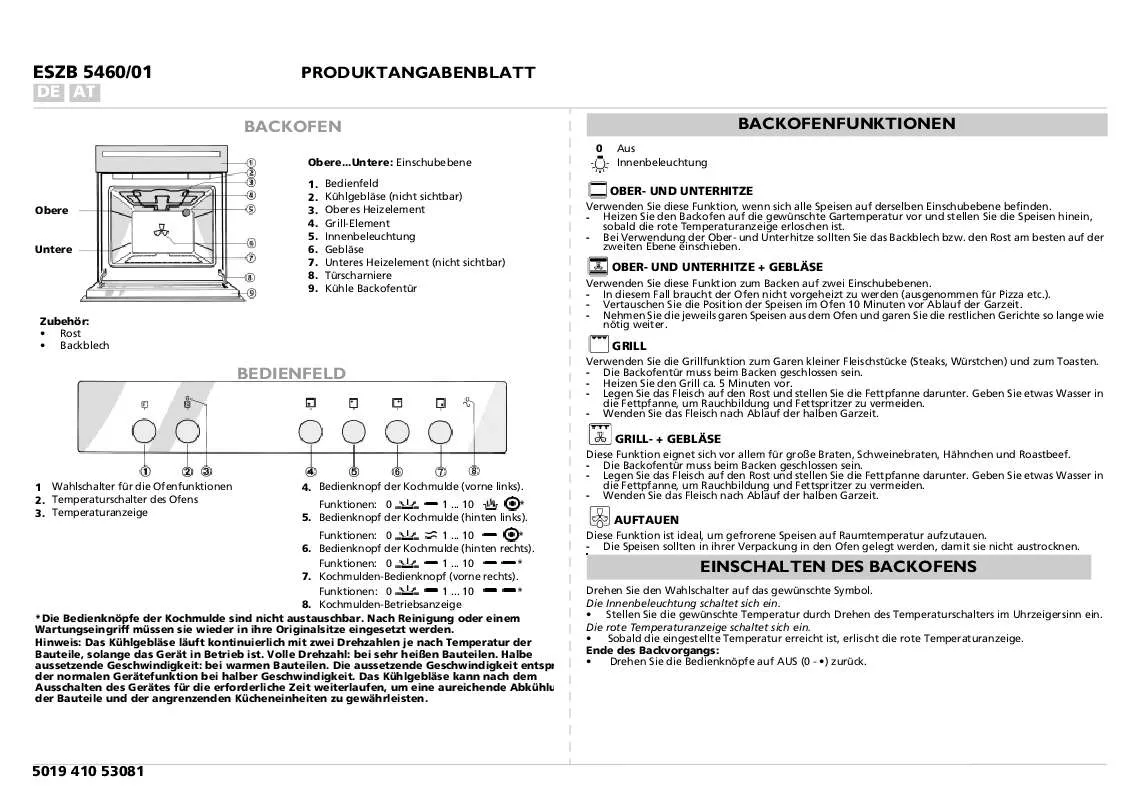 Mode d'emploi WHIRLPOOL ESZ 5460/01 SW