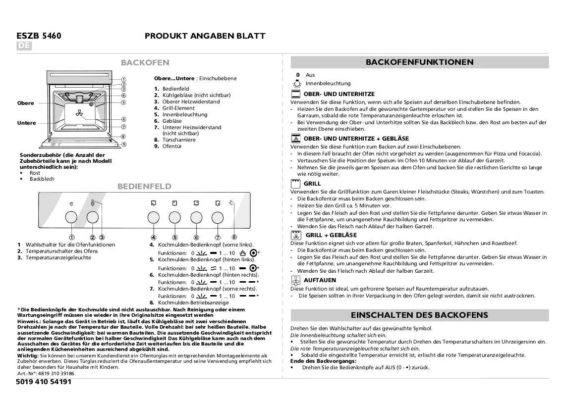 Mode d'emploi WHIRLPOOL ESZB 5460 BR