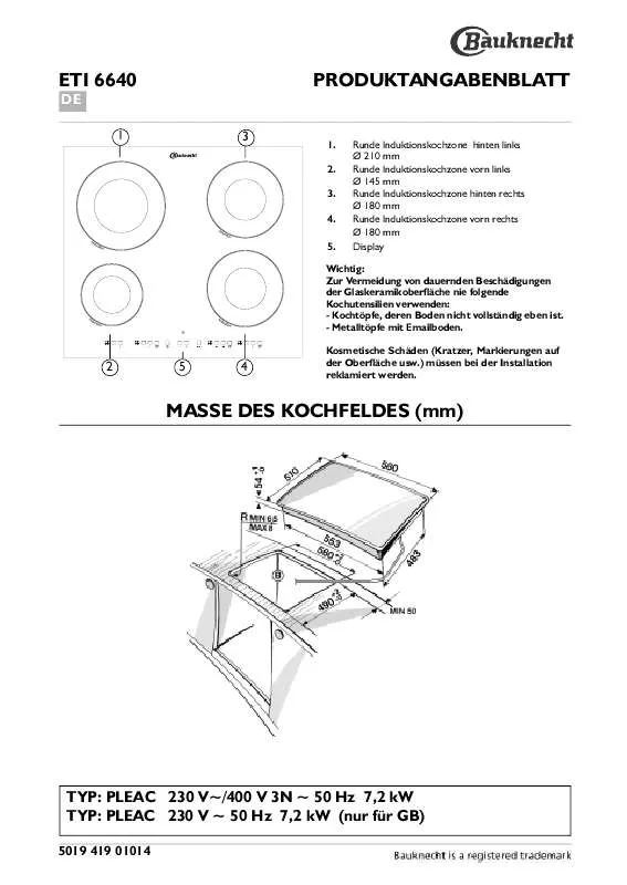 Mode d'emploi WHIRLPOOL ETI 6640 IN