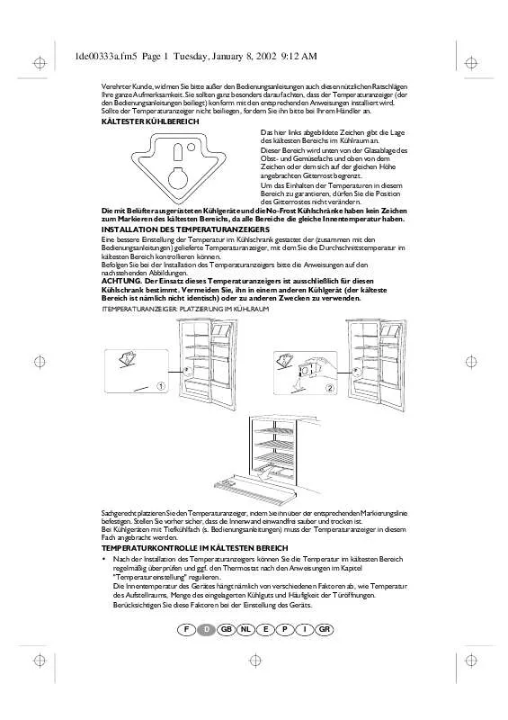 Mode d'emploi WHIRLPOOL FID-25/F