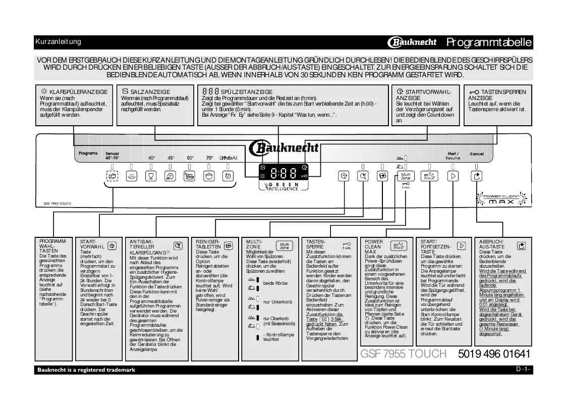 Mode d'emploi WHIRLPOOL GSF 7955 WH TOUCH