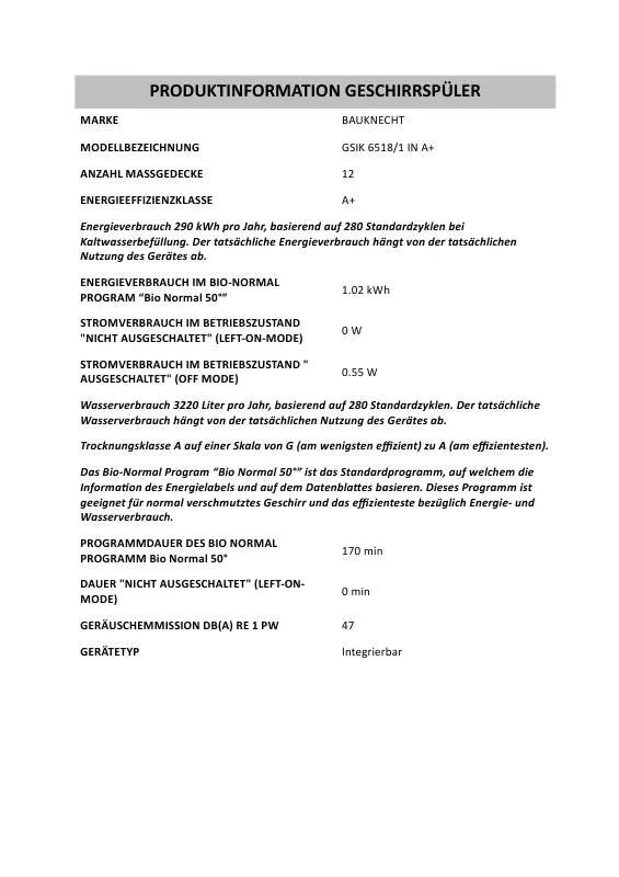 Mode d'emploi WHIRLPOOL GSIK 6518/1 IN A