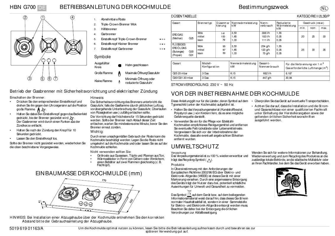 Mode d'emploi WHIRLPOOL HBN G700 B