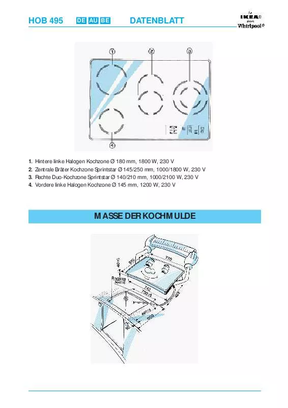 Mode d'emploi WHIRLPOOL HOB 495/S