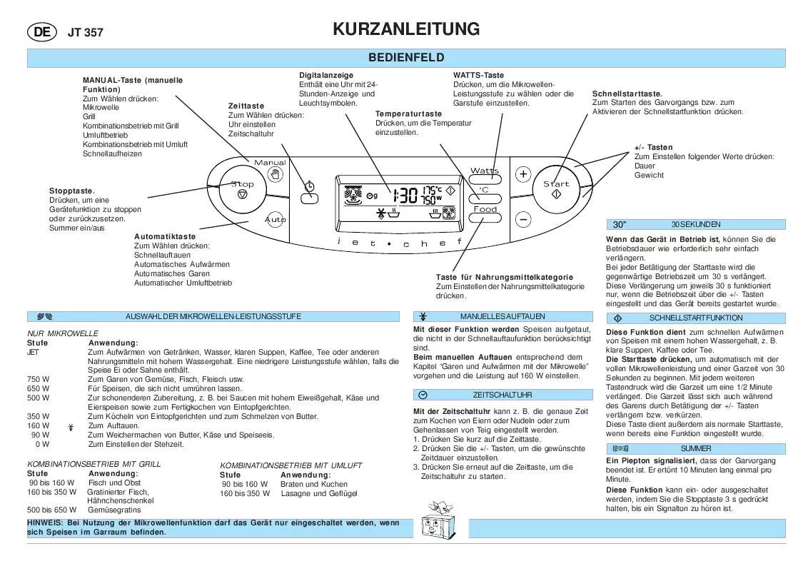 Mode d'emploi WHIRLPOOL JT 357 BL