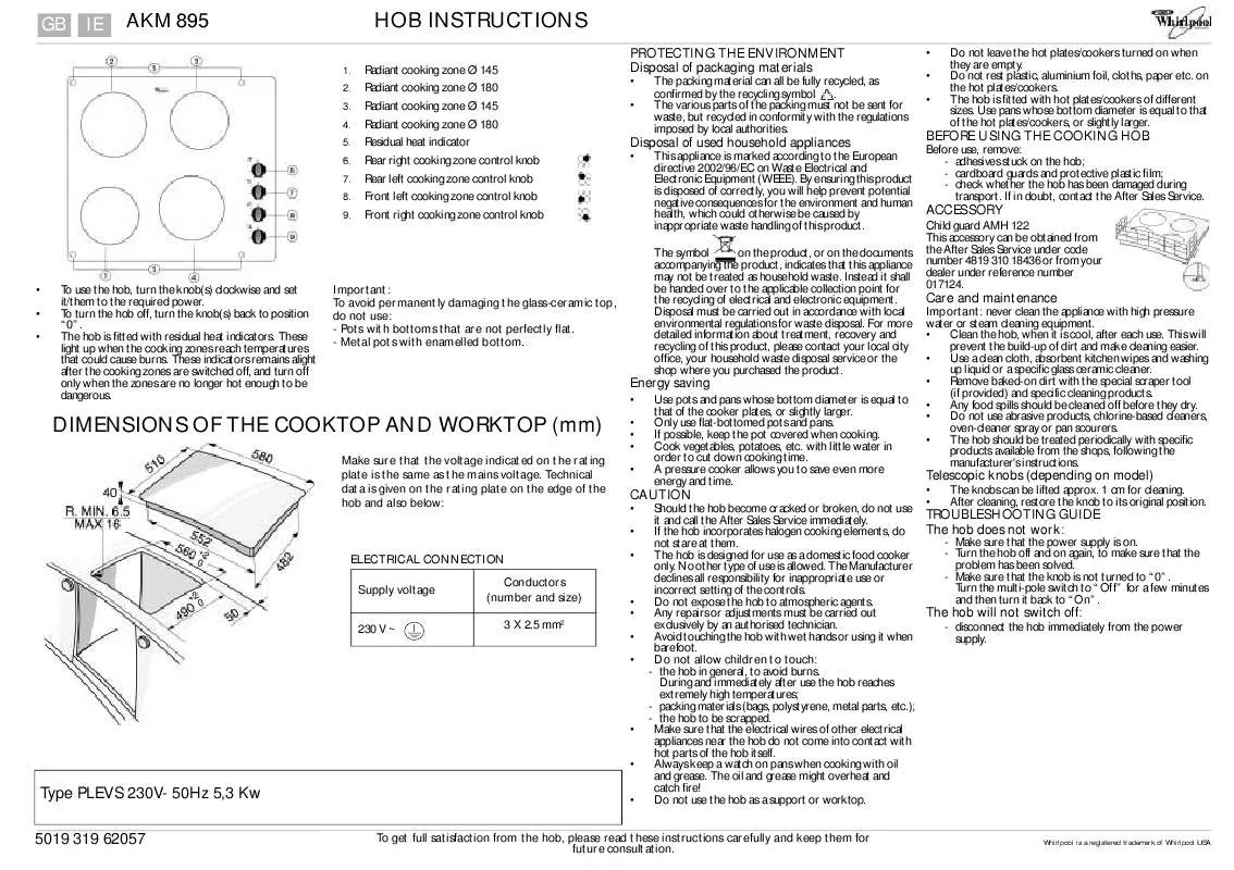 Mode d'emploi WHIRLPOOL KVIL 1369