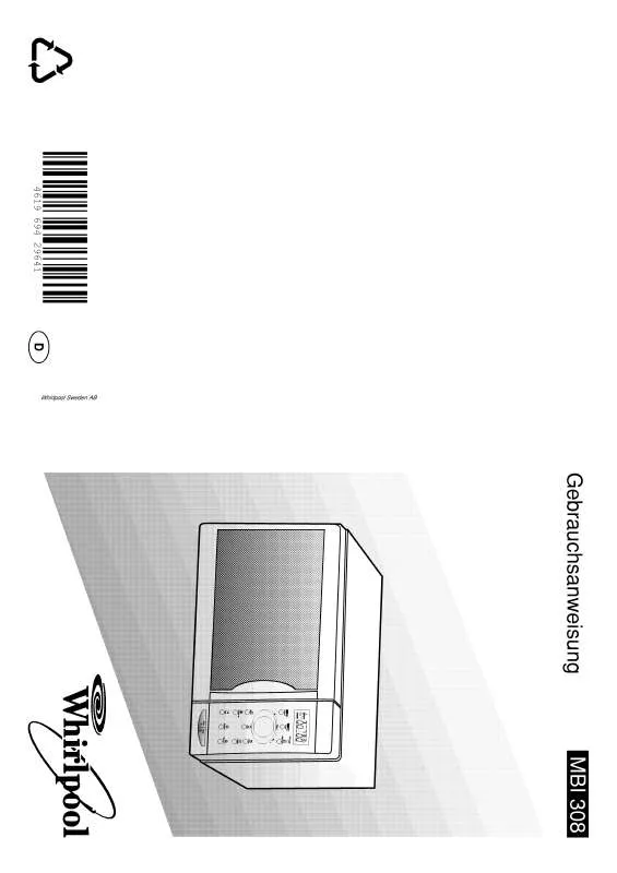 Mode d'emploi WHIRLPOOL MBI 308 S