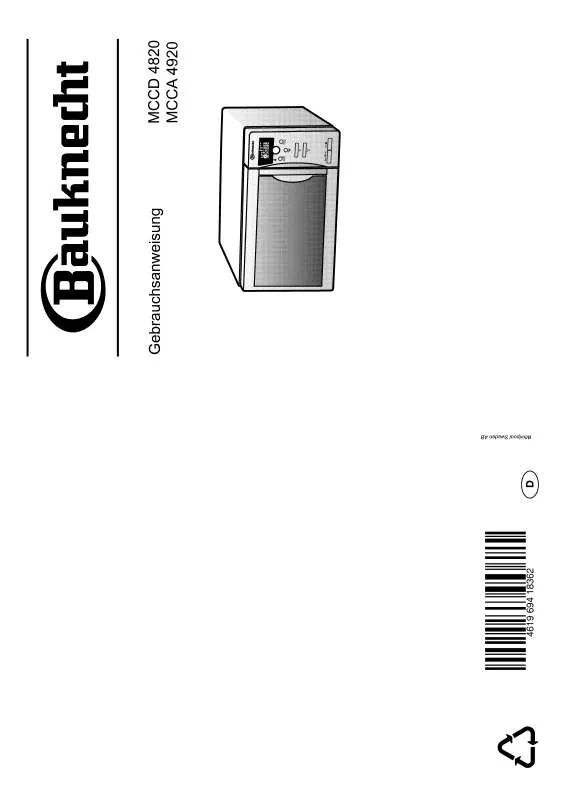 Mode d'emploi WHIRLPOOL MCCD 4820/IX