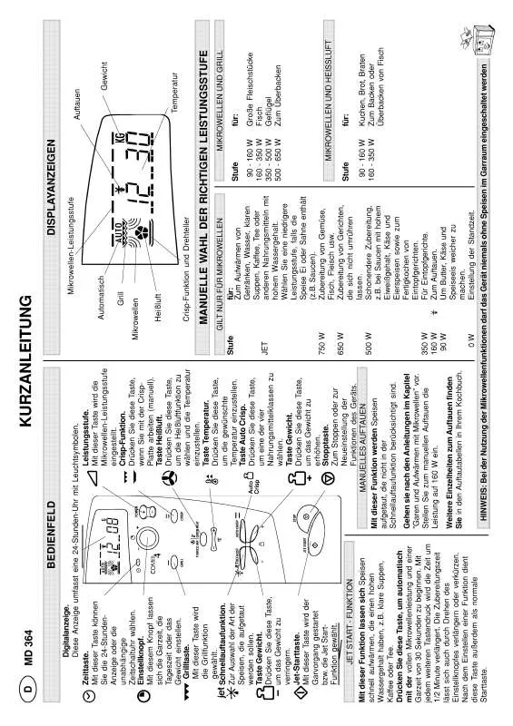 Mode d'emploi WHIRLPOOL MD 364/BLACK