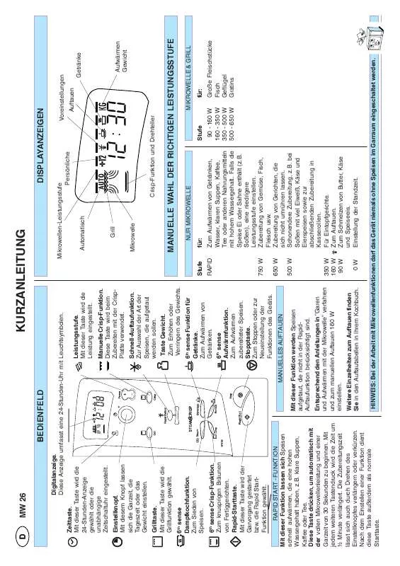 Mode d'emploi WHIRLPOOL MT 226/WH