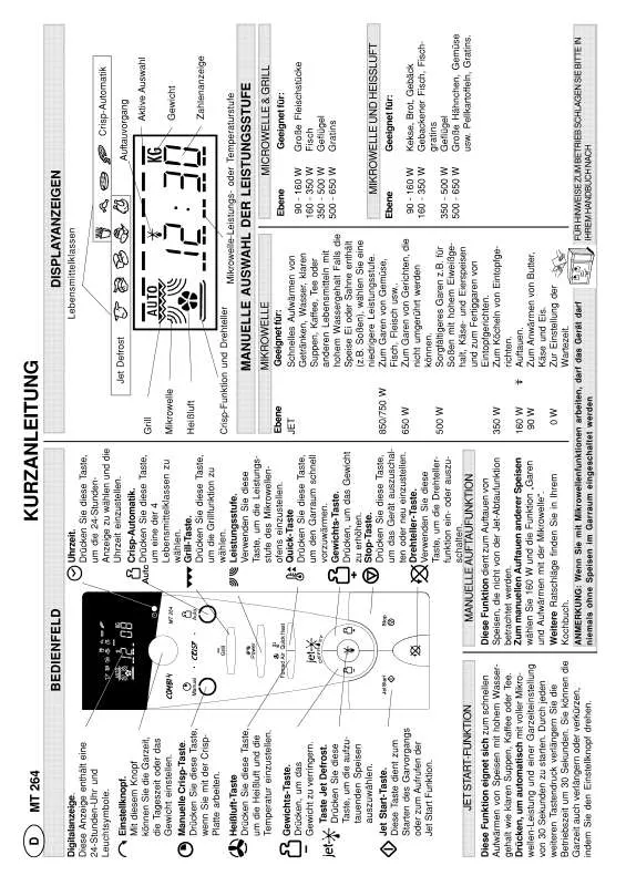 Mode d'emploi WHIRLPOOL MT 264/1/BL