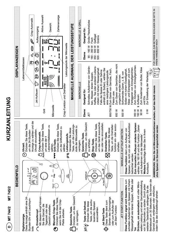 Mode d'emploi WHIRLPOOL MT 744/BL