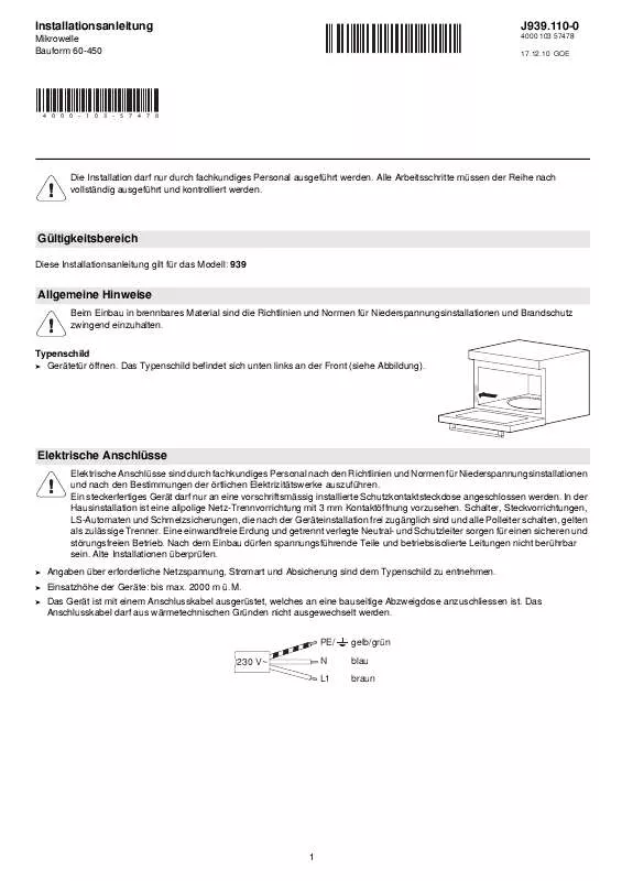 Mode d'emploi WHIRLPOOL MWC-XSL/60-A