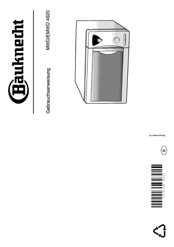 Mode d'emploi WHIRLPOOL MWD4920 BR