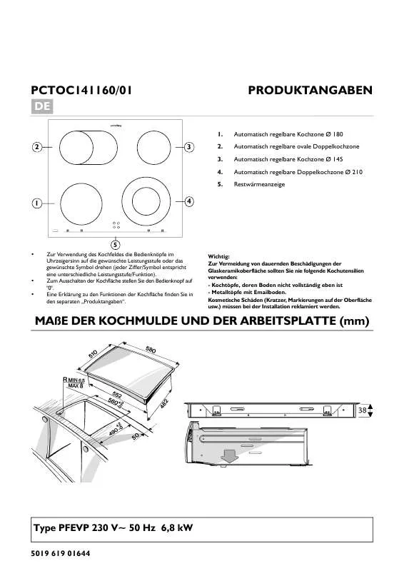 Mode d'emploi WHIRLPOOL PCTOC141161F