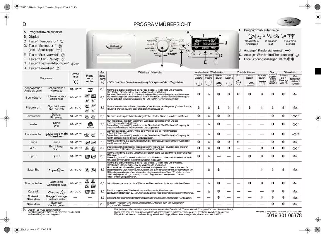 Mode d'emploi WHIRLPOOL PURE 1485