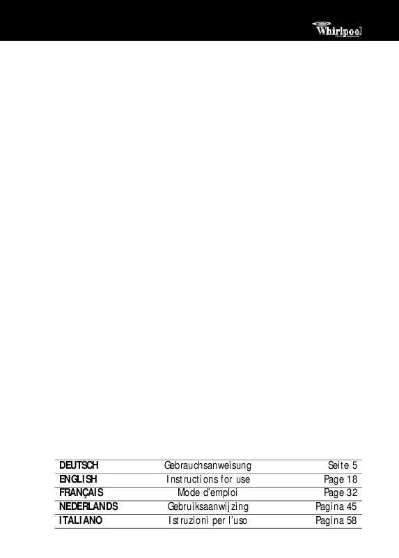 Mode d'emploi WHIRLPOOL SEA LINE 1400