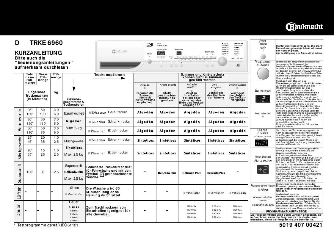 Mode d'emploi WHIRLPOOL TRKE 6960/2