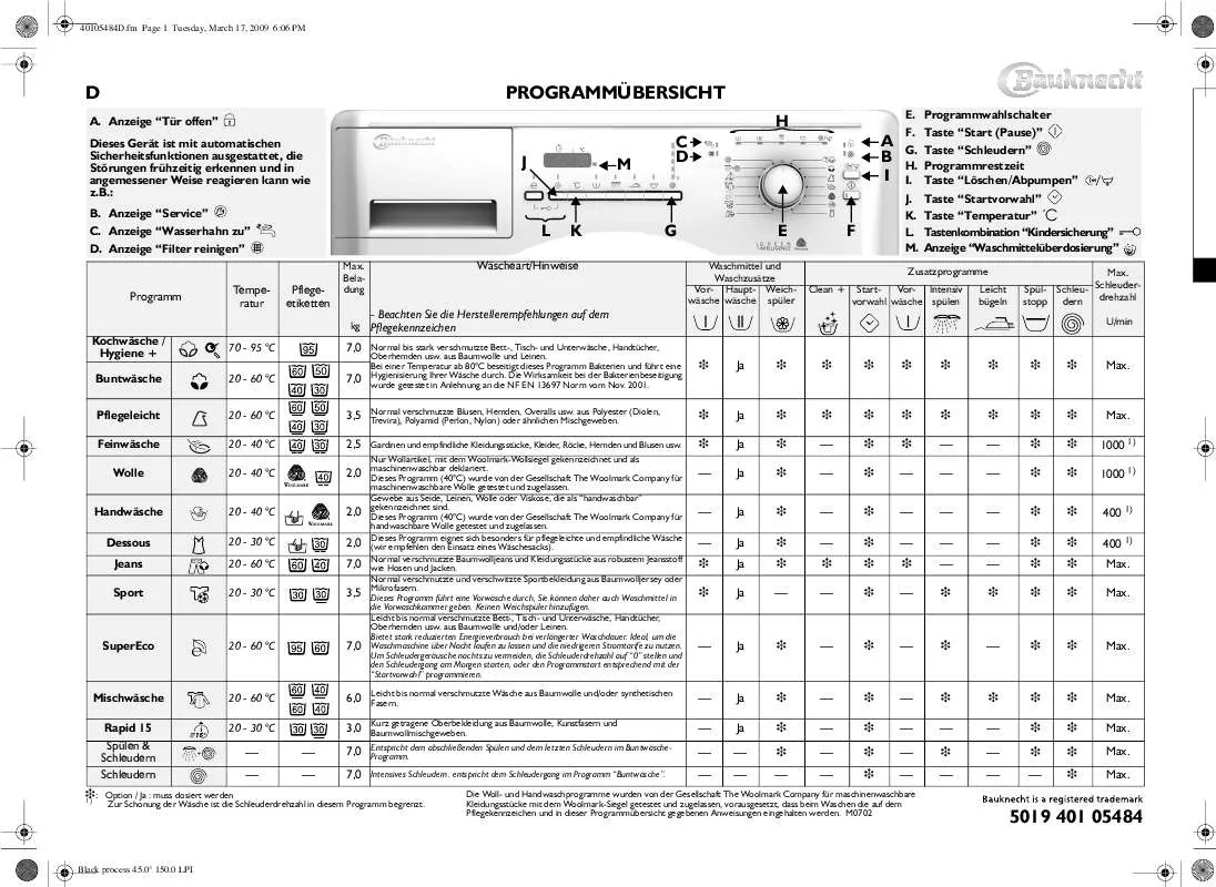 Mode d'emploi WHIRLPOOL WA PURE XL 34AAA