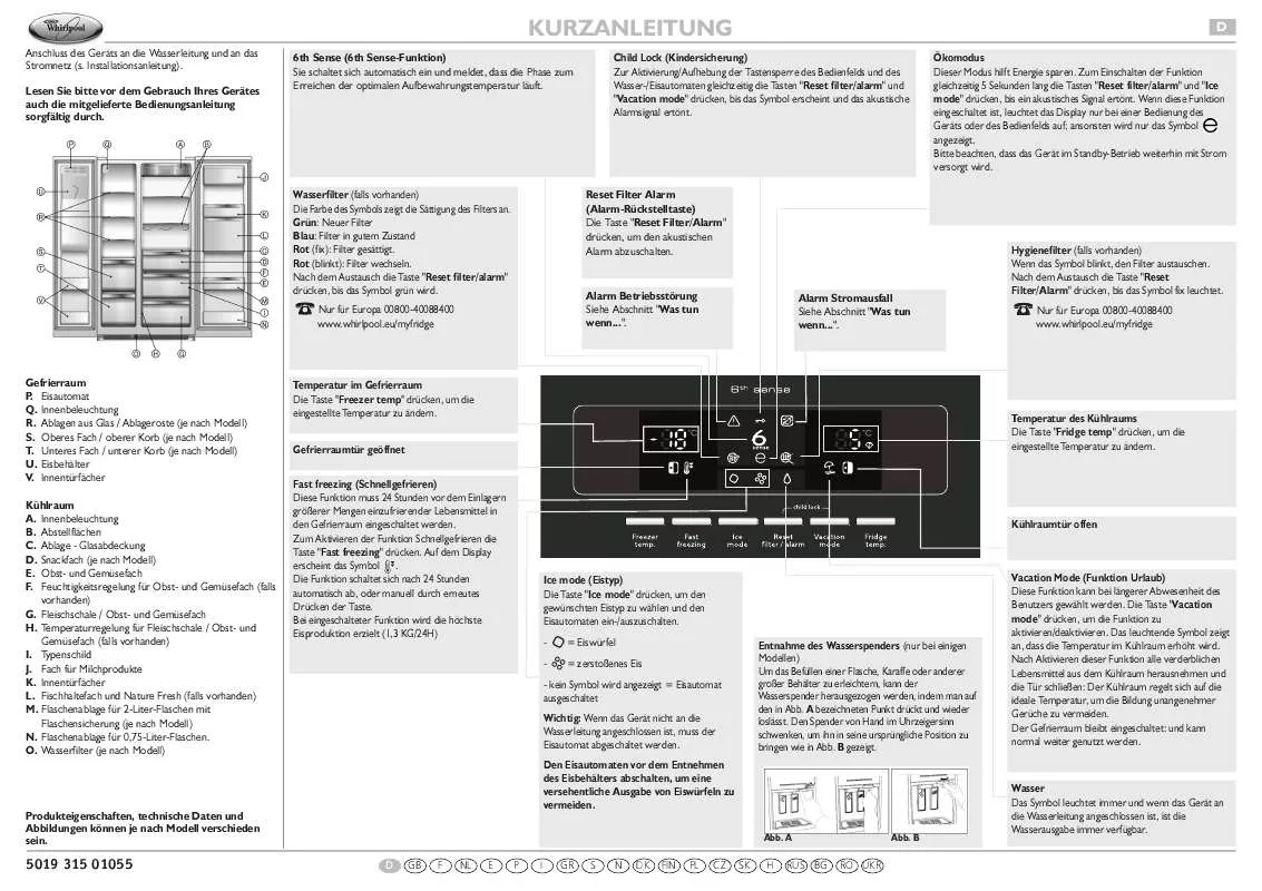 Mode d'emploi WHIRLPOOL WSF5552 A W