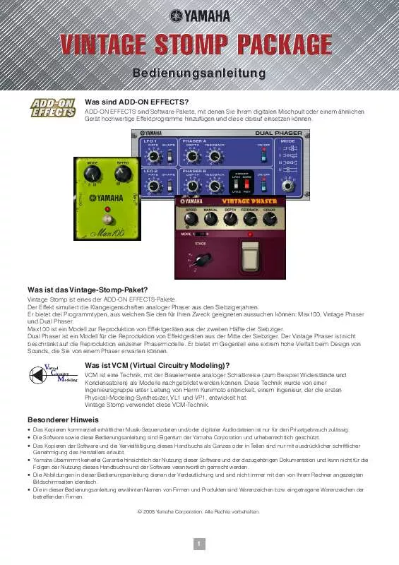 Mode d'emploi YAMAHA ADD-ON EFFECTS-AE051-